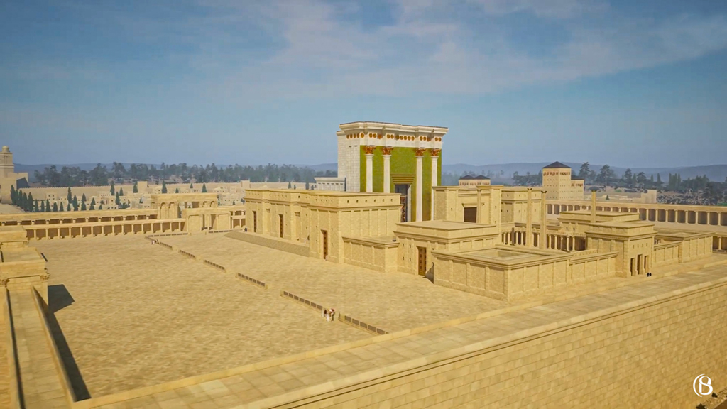 A 3D model of Herod's temple by Jeremy Park of Bible scenes